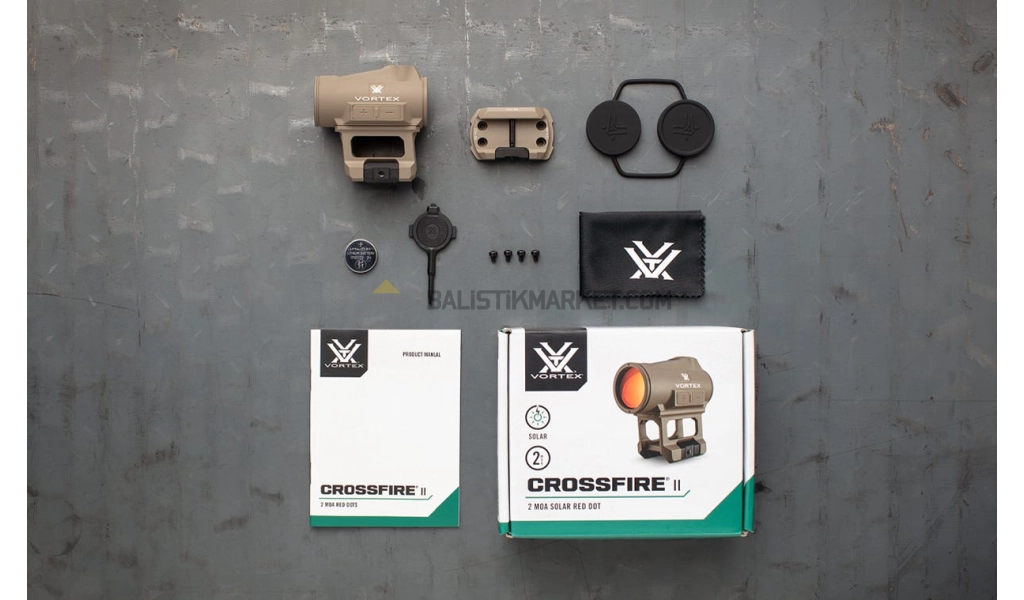 Vortex Crossfire II Solar Red Dot Nişangah (2 MOA, Tan)