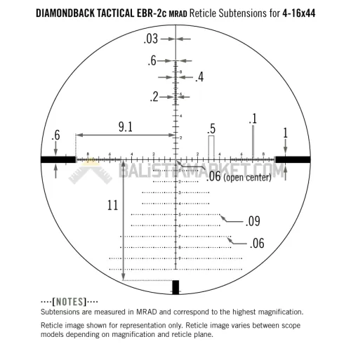 Vortex Diamondback Tactical 4-16X44 FFP EBR-2C (MRAD) Tüfek Dürbünü