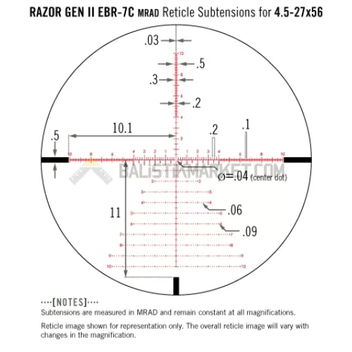 Vortex Razor HD Gen II 4.5-27x56 FFP EBR-7C (MRAD) Tüfek Dürbünü