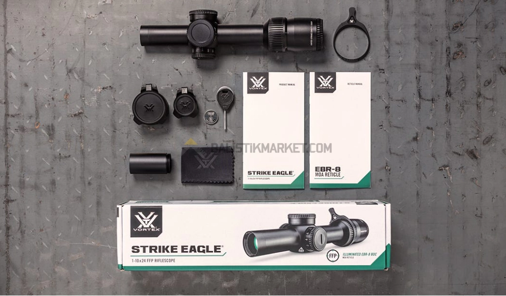 Vortex Strike Eagle 1-10x24 FFP EBR-8-BDC (MRAD) Tüfek Dürbünü