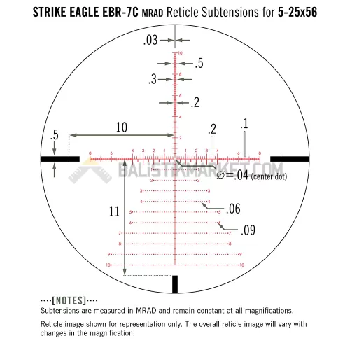 Vortex Strike Eagle 5-25X56 FFP EBR-7C (MRAD) Tüfek Dürbünü