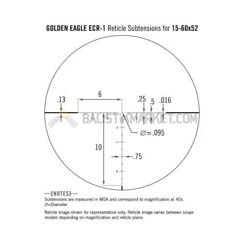 Vortex Golden Eagle HD 15-60X52 ECR-1 (MOA) Tüfek Dürbünü