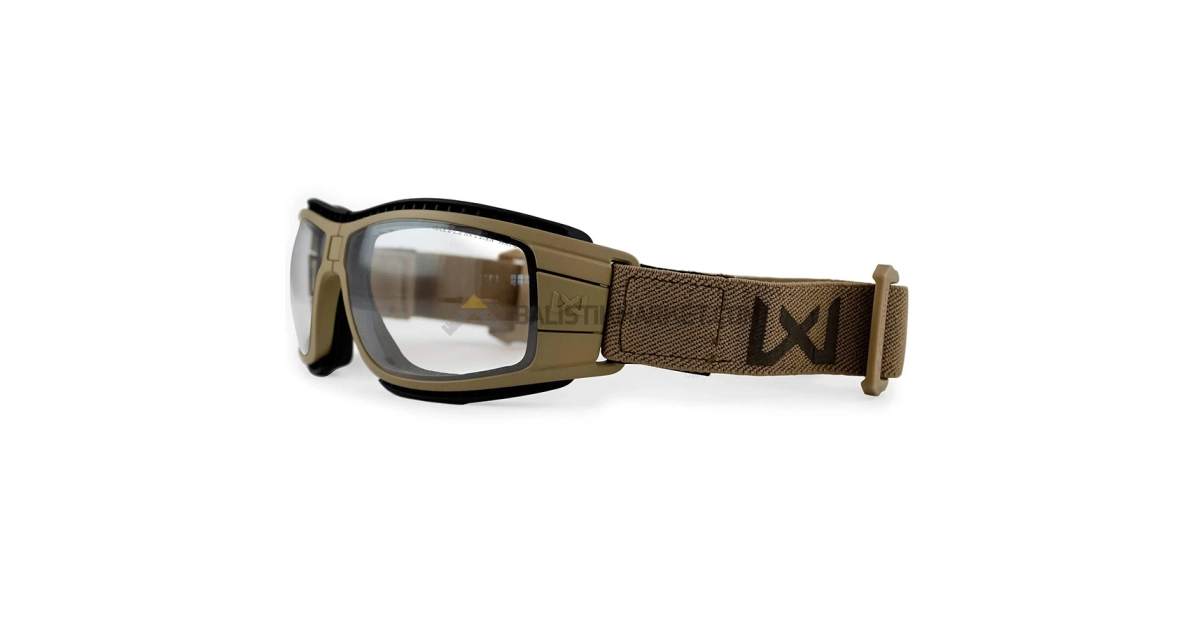 Wiley X Lynx Google Balistik Gözlük, Şeffaf/Gri Lens (Tan)