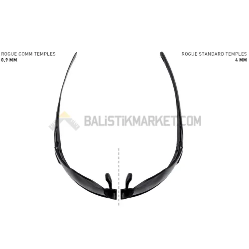 Wiley X Rogue Comm Balistik Gözlük, Şeffaf/Gri/Turuncu Lens (Tan)