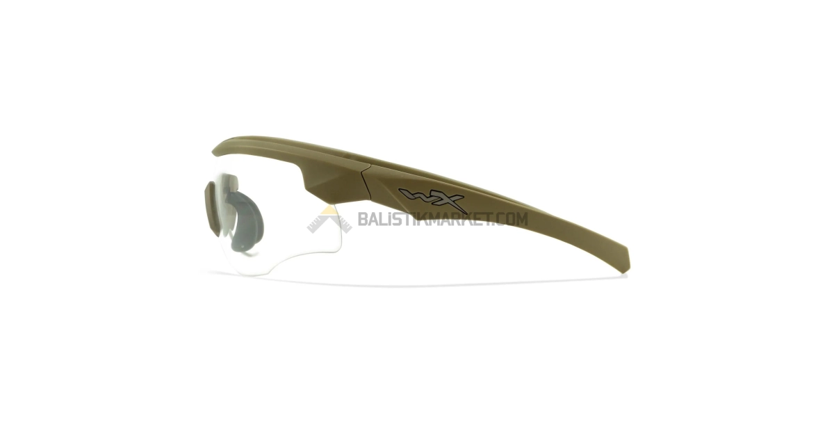 Wiley X Rogue Comm Balistik Gözlük, Şeffaf/Gri/Turuncu Lens (Tan)