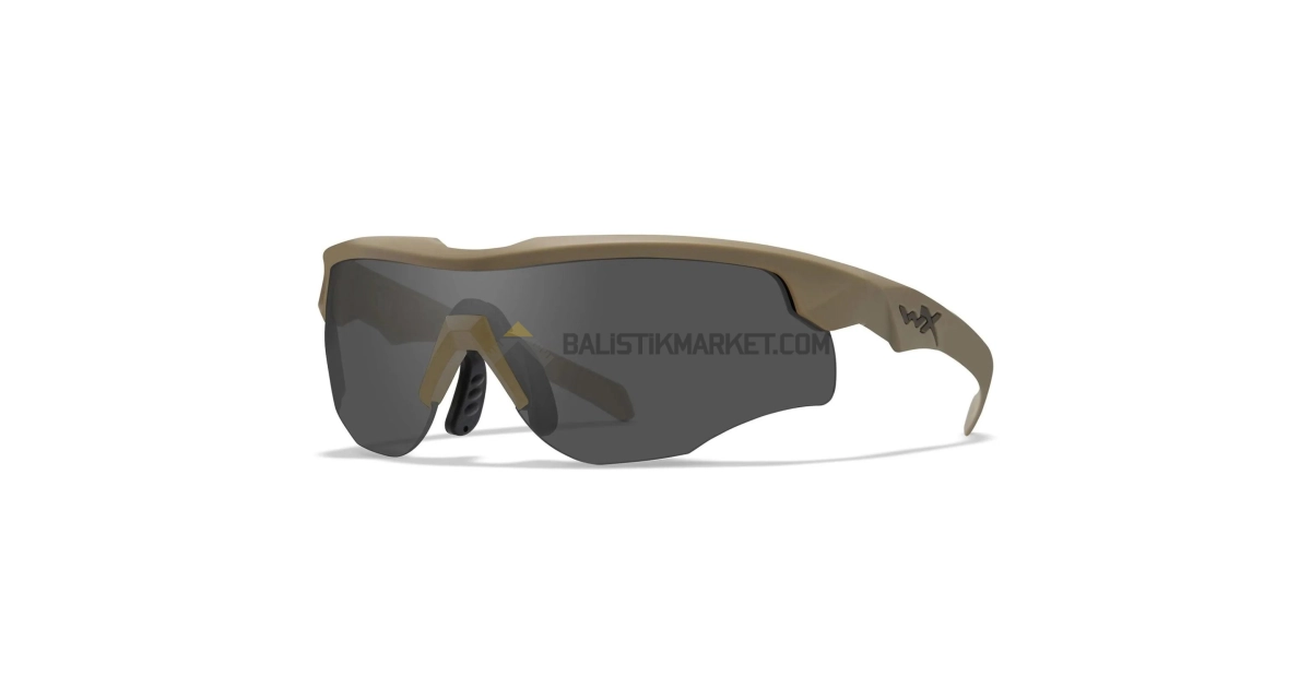 Wiley X Rogue Comm Balistik Gözlük, Şeffaf/Gri/Turuncu Lens (Tan)