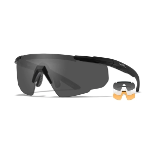 Wiley X Saber Advanced Balistik Gözlük, Şeffaf/Gri/Turuncu Lens (Siyah)