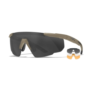 Wiley X Saber Advanced Balistik Gözlük, Şeffaf/Gri/Turuncu Lens (Tan)