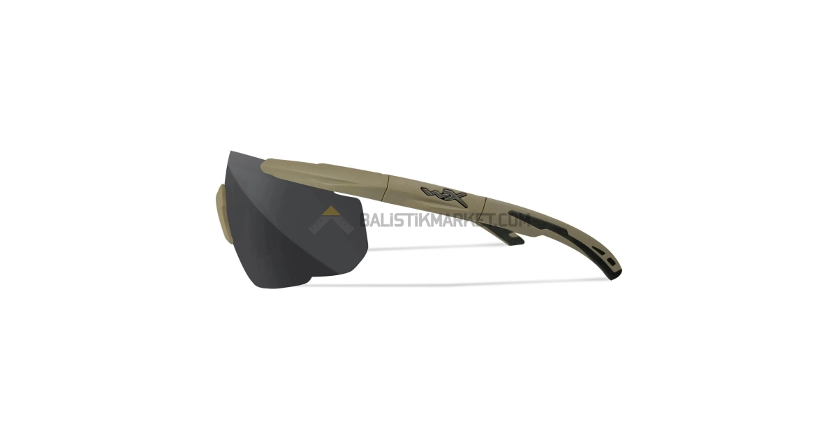 Wiley X Saber Advanced Balistik Gözlük, Şeffaf/Gri/Turuncu Lens (Tan)