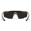Wiley X Saber Advanced Balistik Gözlük, Şeffaf/Gri/Turuncu Lens (Tan)