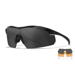 Wiley X WX Vapor 2.5 Balistik Gözlük, Şeffaf/Gri/Turuncu Lens (Siyah)
