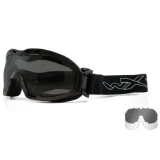 Wiley X Nerve Google Balistik Gözlük, Şeffaf/Gri Lens (Siyah)