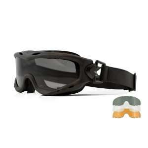 Wiley X Spear Goggle Balistik Gözlük, Gri/Şeffaf/Turuncu Lens (Siyah)
