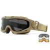 Wiley X Spear Dual Google Balistik Gözlük, Şeffaf/Gri/Turuncu Lens (Tan)