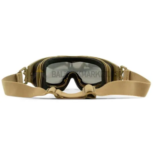 Wiley X Spear Dual Google Balistik Gözlük, Şeffaf/Gri/Turuncu Lens (Tan)