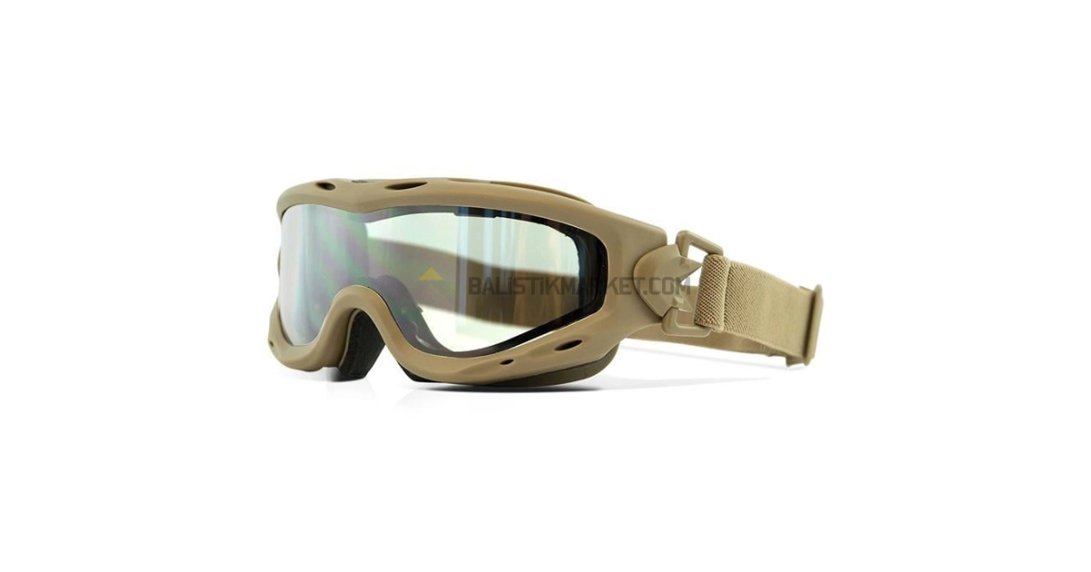 Wiley X Spear Dual Google Balistik Gözlük, Şeffaf/Gri/Turuncu Lens (Tan)