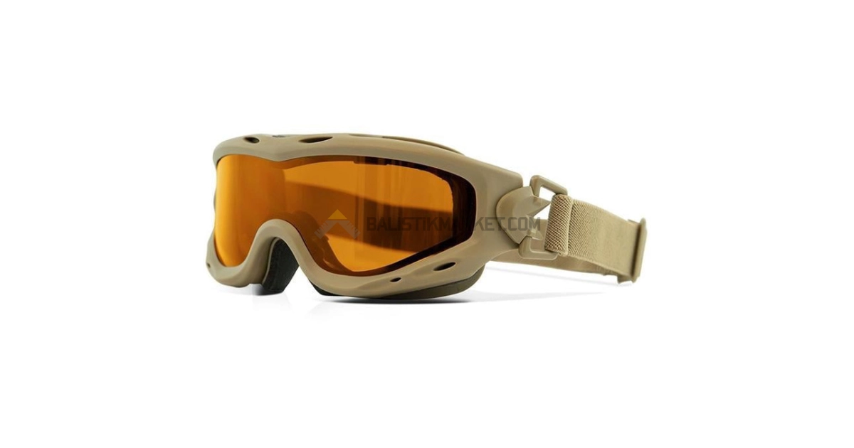 Wiley X Spear Dual Google Balistik Gözlük, Şeffaf/Gri/Turuncu Lens (Tan)