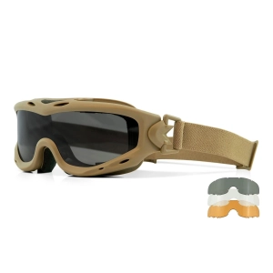 Wiley X Spear Goggle Balistik Gözlük, Gri/Şeffaf/Turuncu Lens (Tan)