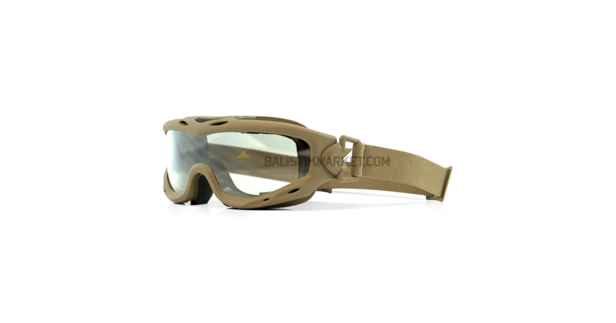 Wiley X Spear Goggle Balistik Gözlük, Gri/Şeffaf/Turuncu Lens (Tan)