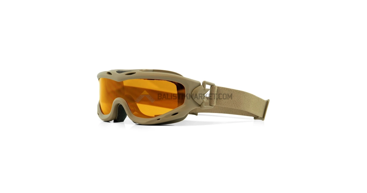 Wiley X Spear Goggle Balistik Gözlük, Gri/Şeffaf/Turuncu Lens (Tan)