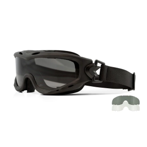Wiley X Spear Goggle Balistik Gözlük, Şeffaf/Gri Lens (Siyah)