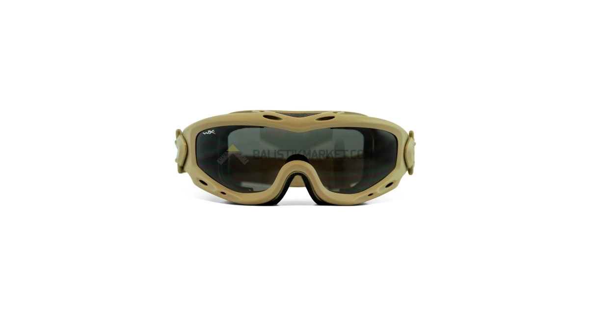 Wiley X Spear Goggle Balistik Gözlük, Şeffaf/Gri Lens (Tan)
