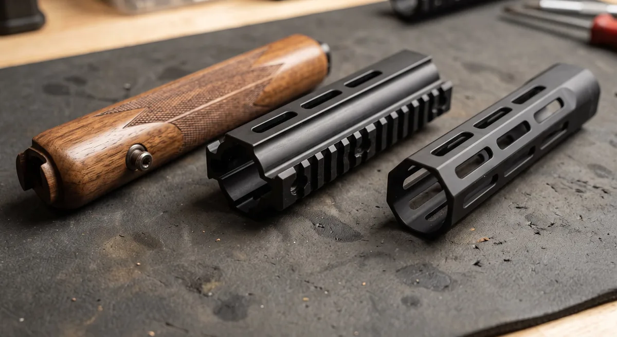 Kayış halkası, Picatinny ray ve M-LOK el kundağı bağlantı noktaları